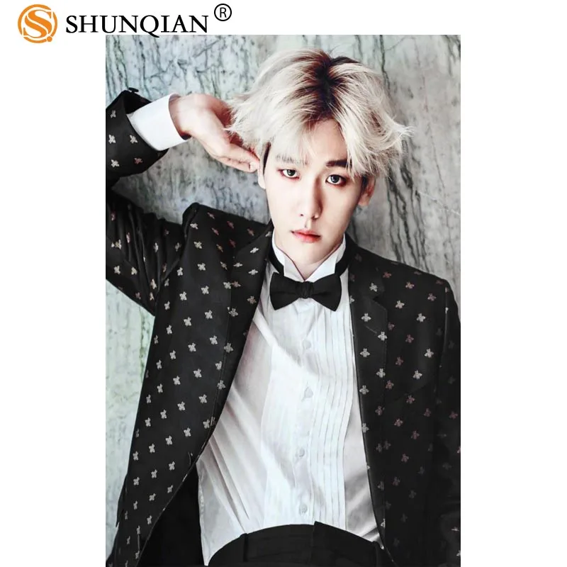Новое поступление Шелковый постер KPOP EXO BAEK HYUN с индивидуальным принтом модный