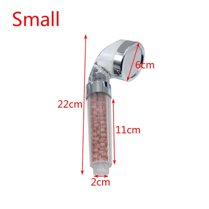 Small 1 pcs 1 шт., насадка для душа, для душа, высокое давление, каменный поток, ручная душевая головка с отрицательными ионами, активированные керамические шарики - Цвет: Small 1 pcs