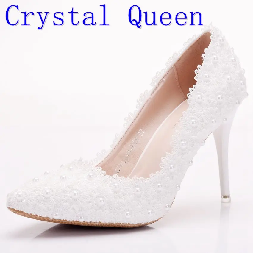 Женские свадебные туфли украшенные кристаллами на высоком каблуке 9 см|heels
