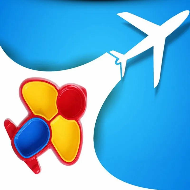 Детская посуда с мультипликационным самолетом несколько отдельных тарелок для