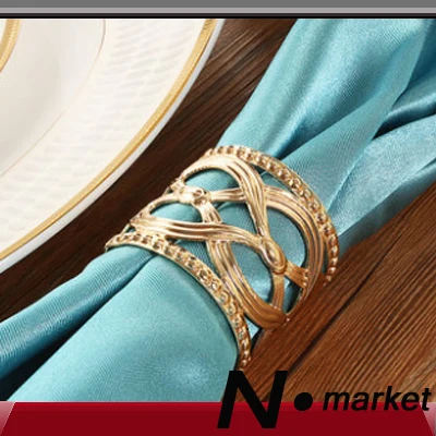 Оптовая продажа с фабрики 100 шт. Прямая круглые резные кольца для салфеток в