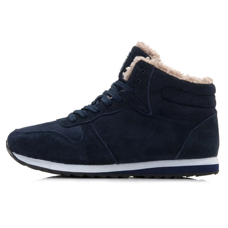 Men Boots Winter Shoes With Fur 2018 Warm Snow Ankle Cross Tie Work Footwear Fashion | Обувь