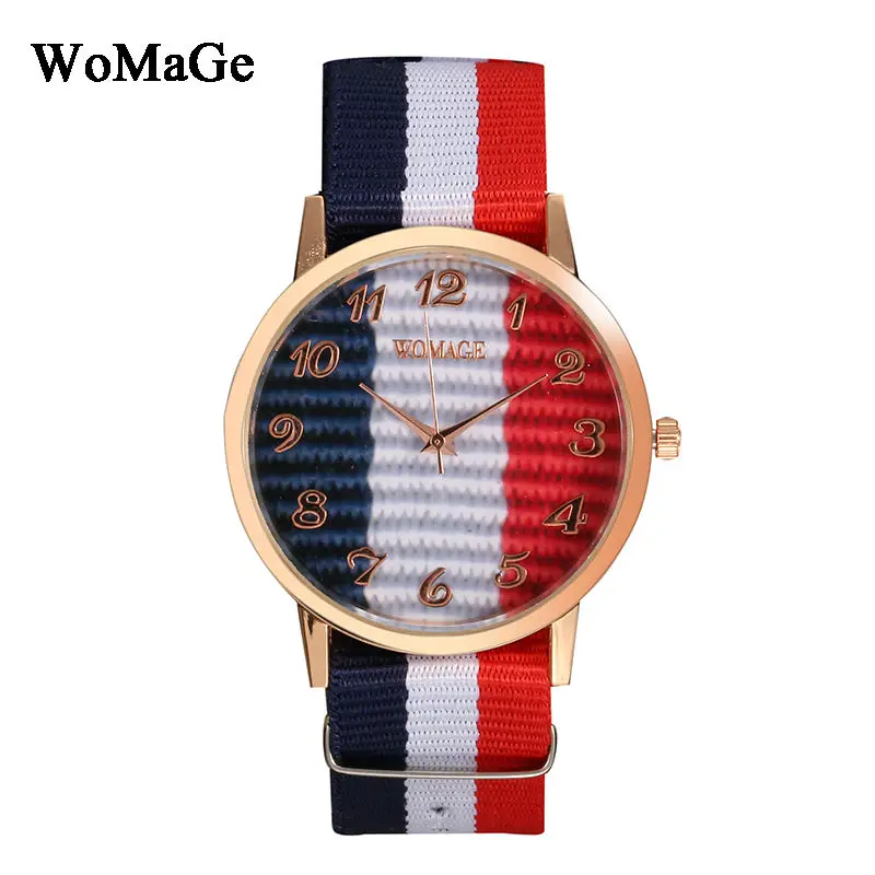 

Watches Women Fashion Casual Watch Brand Luxury Splice Colored Nylon Strap Wristwatch Men sports Watches Clock Relogio Masculino
