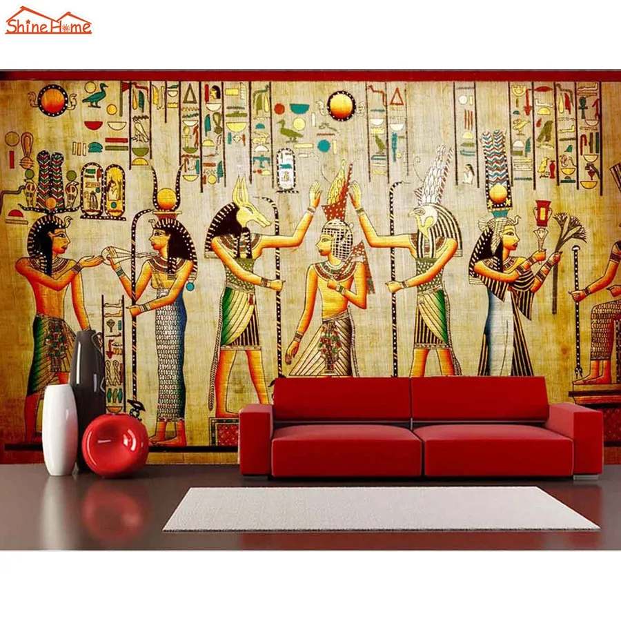 

ShineHome- 3d Wallpaper Египетские фигуры танцующих фотообои фото обои для стен 3 d в рулонах для стен 3 d на стену papier peint wall papers home decor