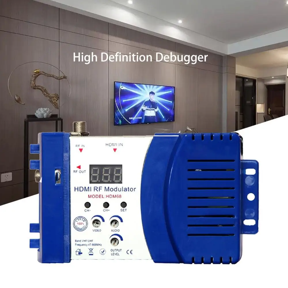 HDM68 модулятор цифровой RF HDMI AV в конвертер VHF UHF PAL/NTSC Стандартный Портативный для ЕС