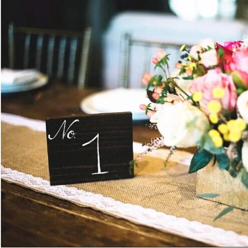 

European Style Lace and Jute Table Runner for Wedding Decoration Natural Table Cover Cloth Dining Room Restaurant Table Gadget