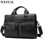 Сумка из натуральной кожи WESTAL, мужской портфель, деловые сумки для ноутбука, сумки-мессенджеры, сумка-тоут, 9005