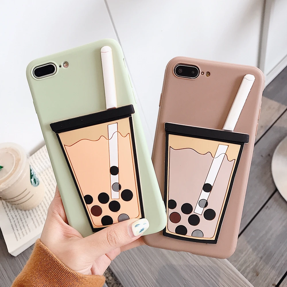 3D милый силиконовый чехол для телефона iPhone 8 твердый цветной каучук задняя крышка