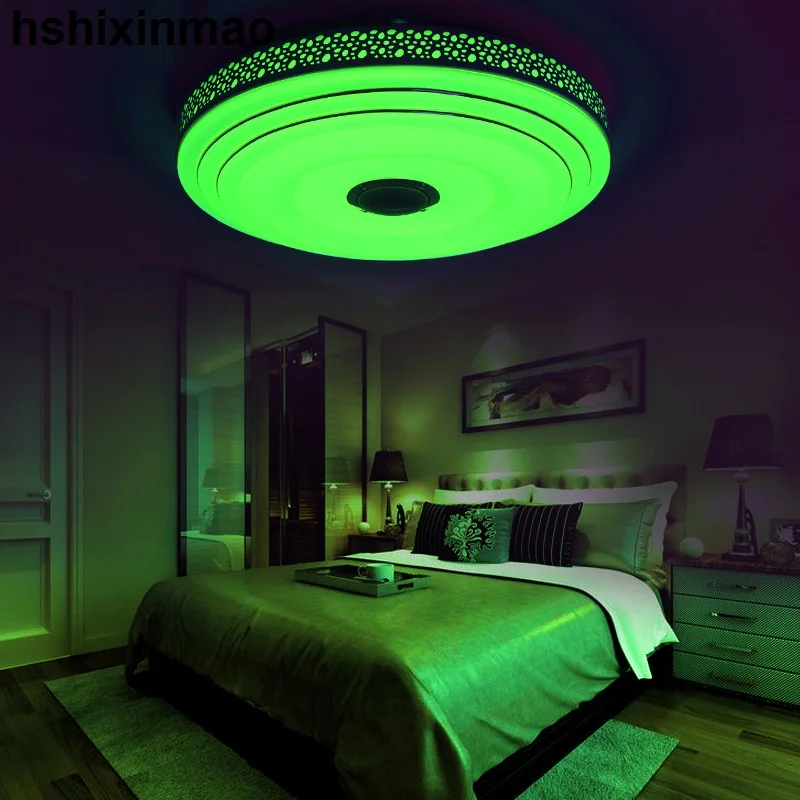 Новый RGB Затемнения 36 Вт СВЕТОДИОДНЫЙ потолочный светильник с Bluetooth и Музыки 85-265 В