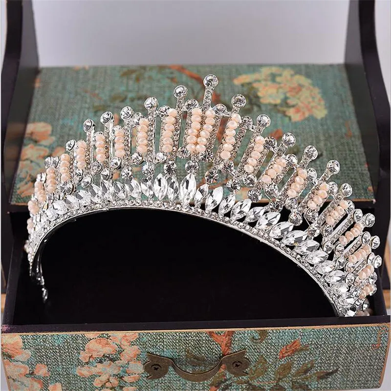CC tiaras коронки для волос Роскошный Розовый Кристалл Дизайн обручальные свадебные