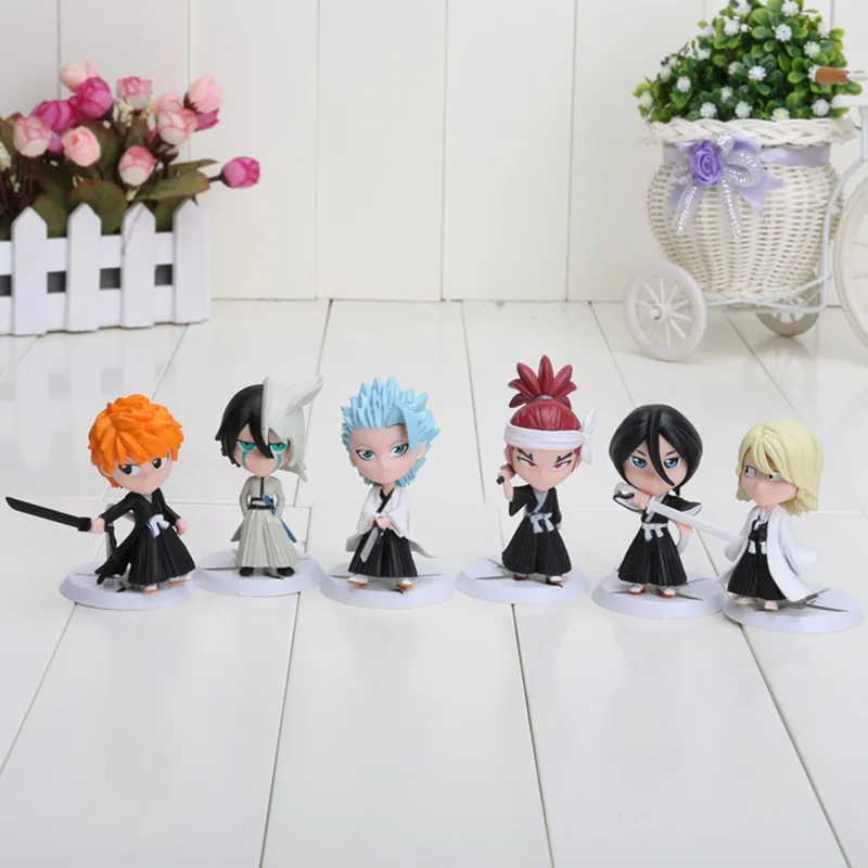 6 шт./компл. Блич Куросаки Улькиора cifer Renji Ichimaru Радиоуправляемый вертолет Gin Toushirou ПВХ Фигурки игрушки
