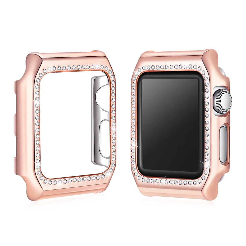 KLFS для Apple Watch 38 мм/42 мм PC жесткий чехол Серия 1/2/3 рамка Защитная крышка блестящие