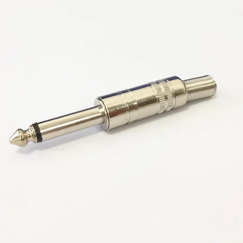 

2pcs 6.35mm mono male connector soldering microphone plug straight type