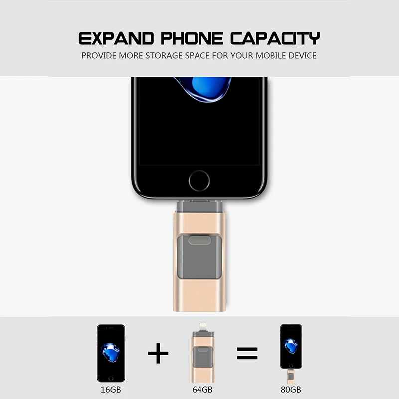 3 в 1 OTG USB флэш накопитель 32 Гб 64 Флешка для хранения memory stick iphone X R 8 7 6 S Android
