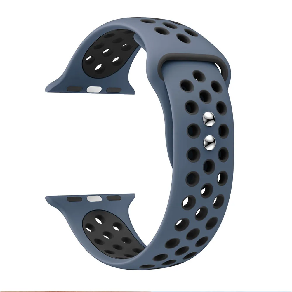Correa для apple watch серии 1/2/3/5, 42 мм, 38 мм, ремешок для запястья адаптер для наручных часов iwatch, 4 40 мм 44 мм разноцветных резиновых полосок Спорт на открытом воздухе силиконовый