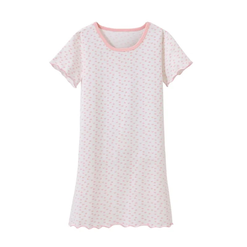 2018 New Brand Cotton Long Sleeved Nightdress for Toddler Girls Button Pajamas Home Service Spring Fall Autumn | Детская одежда и