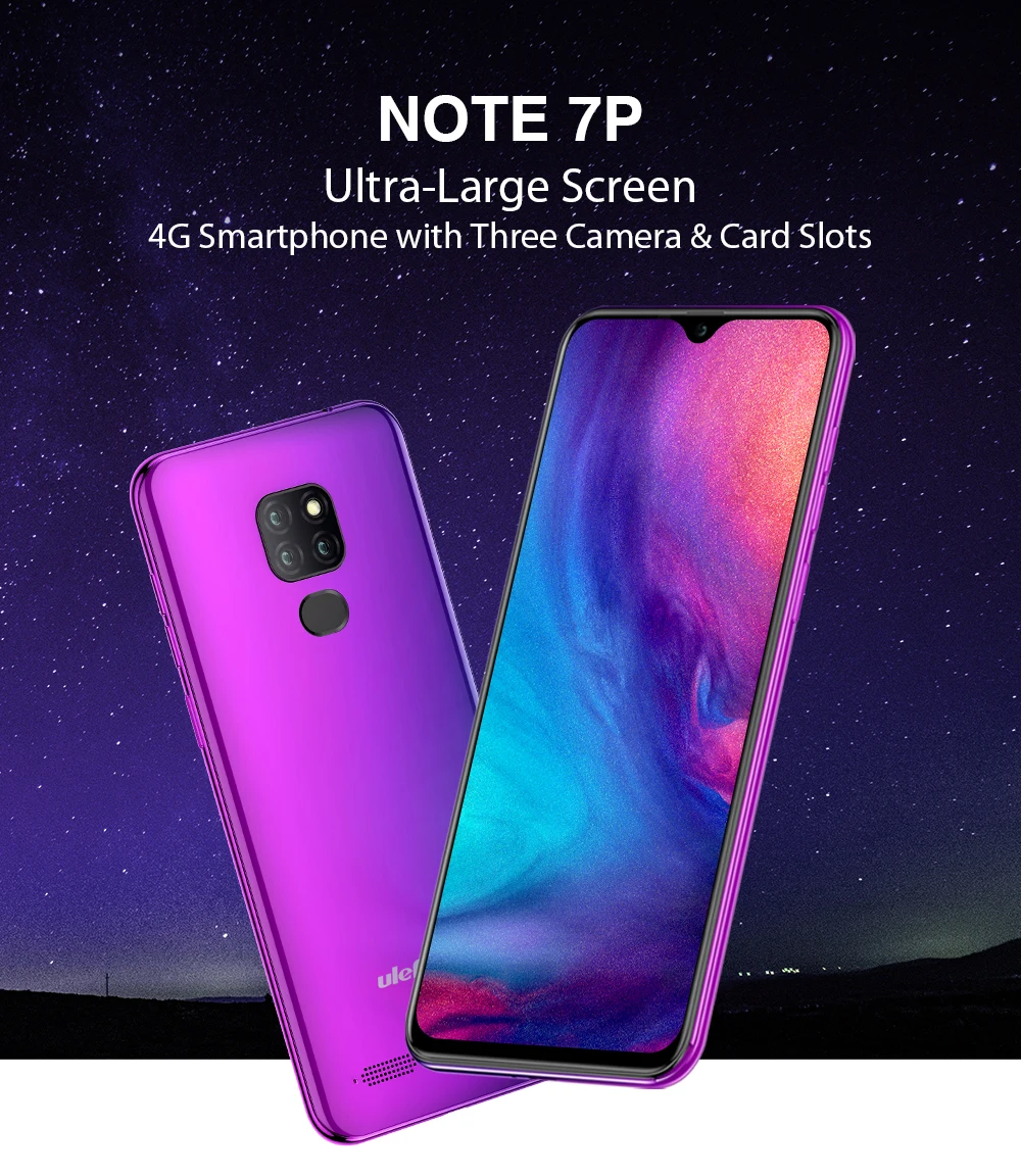Ulefone Note 7 Plus Android 9,0 3 ГБ 32 ГБ мобильный телефон 6,1 дюймов 8MP камера 1080 P 4G LTE лицо разблокировка отпечатков пальцев ID смартфон