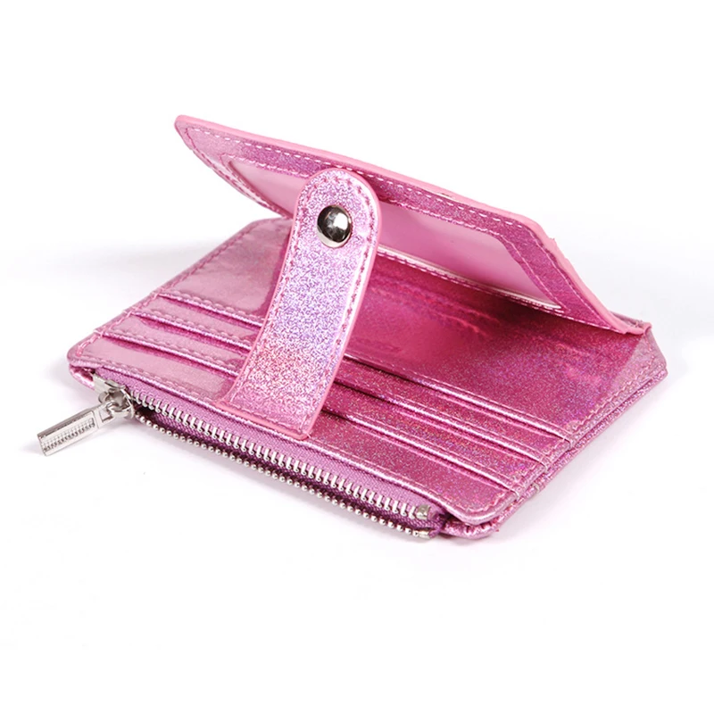 Женский Блестящий лазерный держатель для кредитных карт органайзер студентов