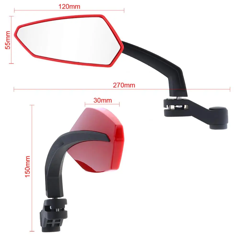 Универсальное зеркало заднего вида для мотоцикла с красным модифицированным