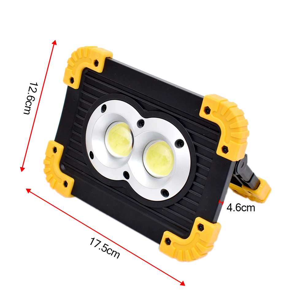 20w Floodlights COB 2 COB Lamp Beads Mini-construction Site Work Light Outdoor Garden Emergency-rechargeable Illumination light