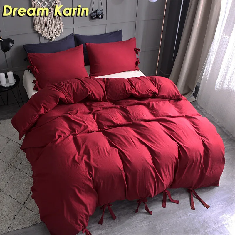 Dream Karin высококачественные одеяла постельных принадлежностей роскошные Твердые пододеяльник набор для взрослых один/queen/King