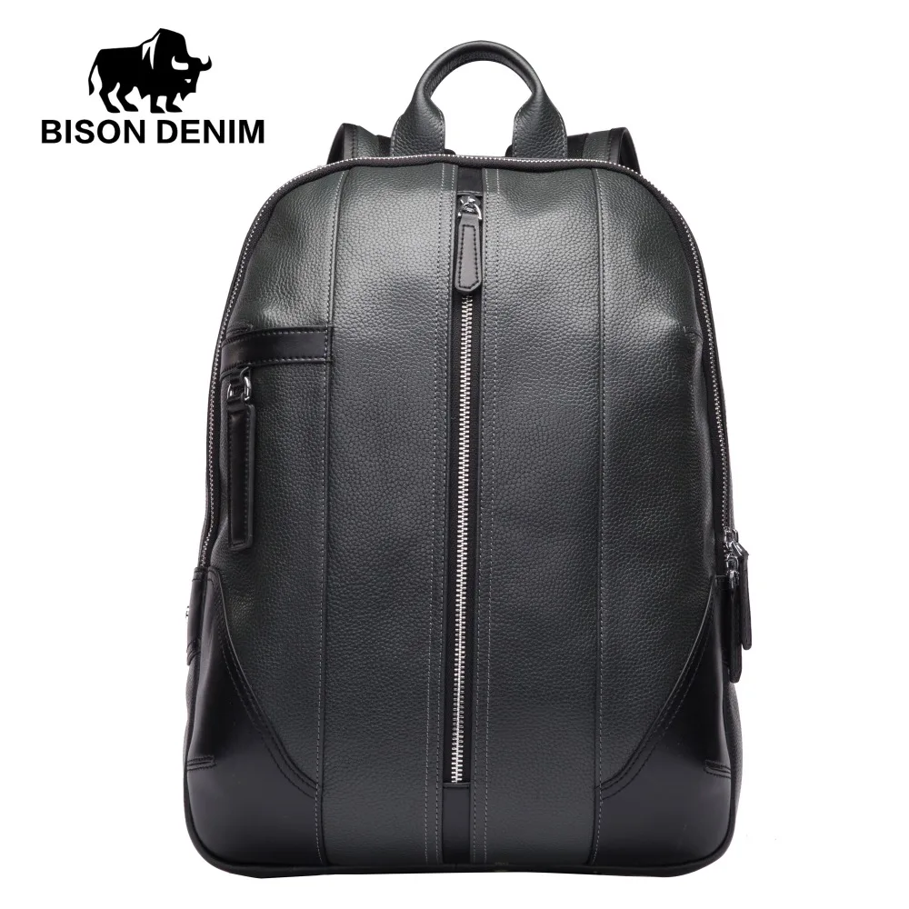 BISON DENIM пояса из натуральной кожи для мужчин рюкзаки мужской молния дизайнер