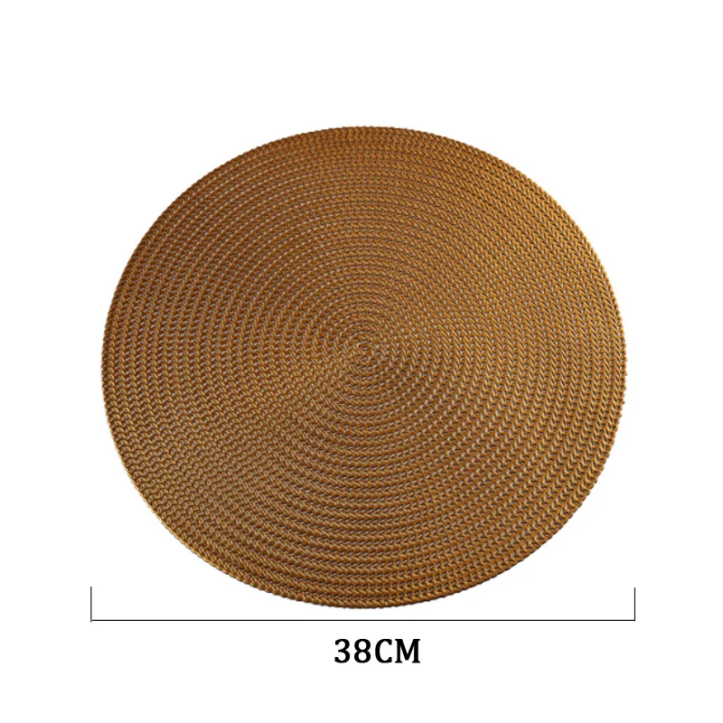 

38CM Hotel Restaurant Round PVC Placemat Anti-Scalding Insulation Table Mat Steak Pad Non-slip Coaster Table Mat set de table