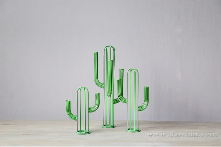 Современный набор из трех креативных железных украшений украшения кактуса Декор