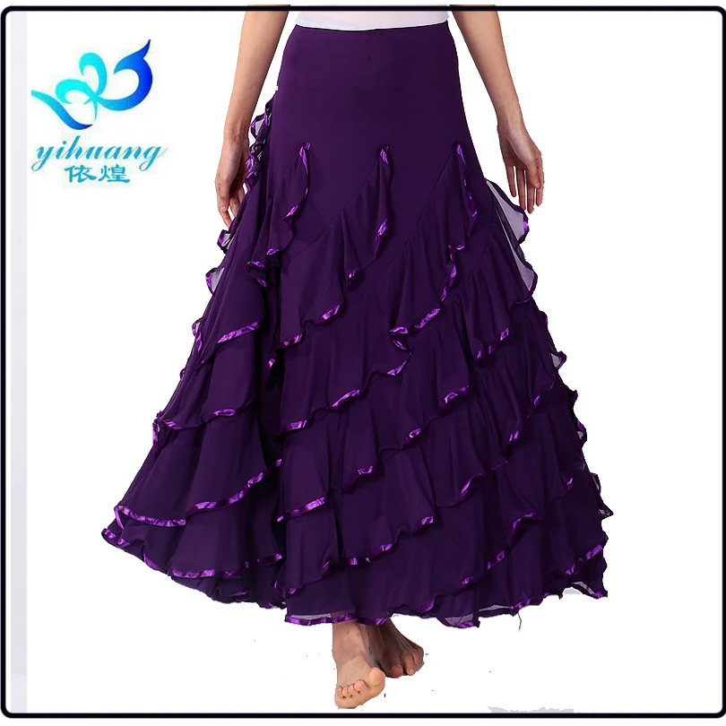 Женская длинная юбка для бальных танцев|ballroom dance dress|flamenco skirtdance ballroom dress |
