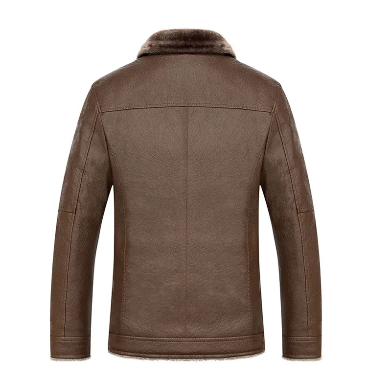 Мужские кожаные куртки Новое поступление зимние брендовые бархатные толстые
