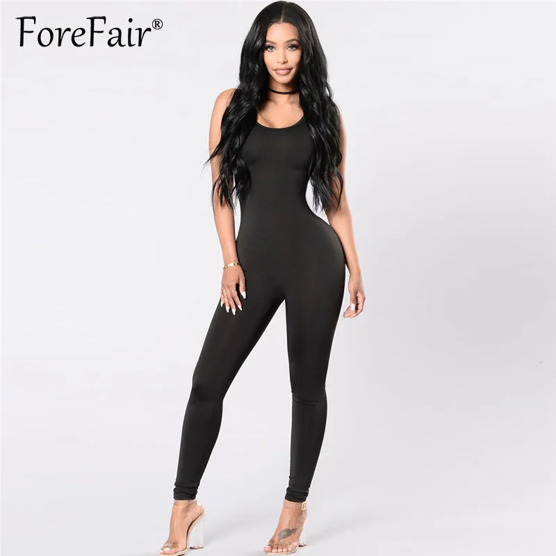 Forefair 2018 повседневные однотонные топы комбинезон женские комбинезоны без рукавов