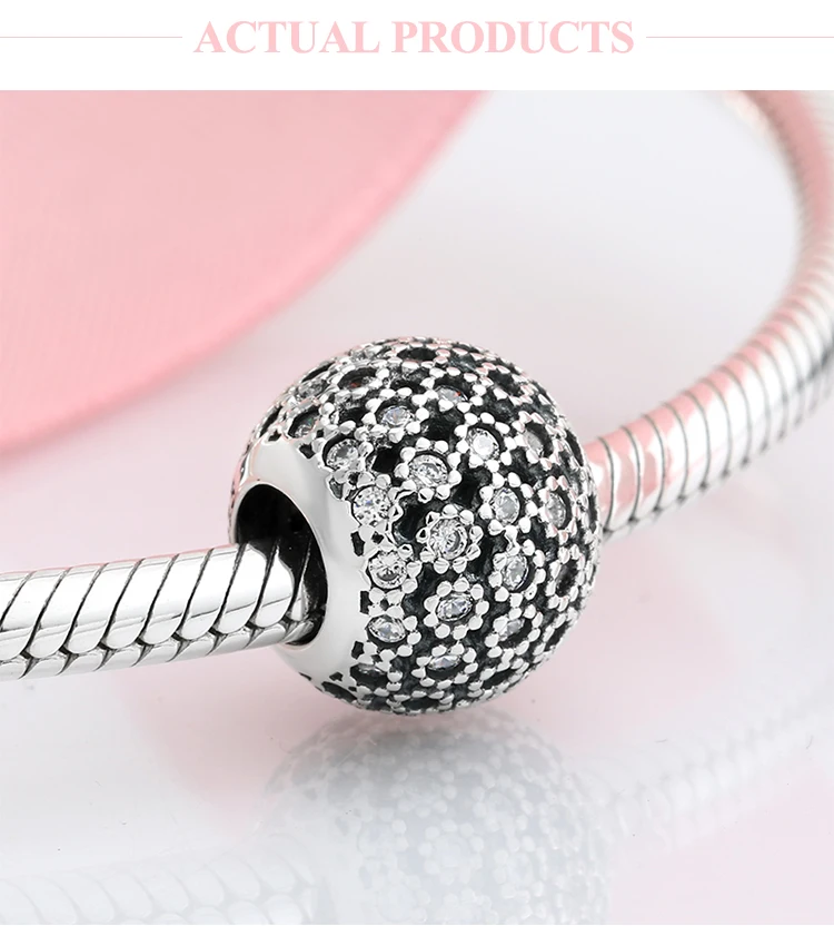 fashion 925 Sterling Silver Like sunflower sparkling CZ beads Fit Original Pandora Charm Bracelet Jewelry making