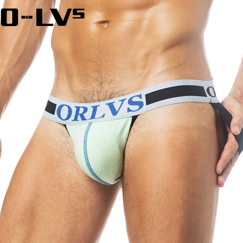 C Мужское нижнее белье 4 шт. ORLVS jockstrap хлопковое сексуальное мужское Cueca мужские