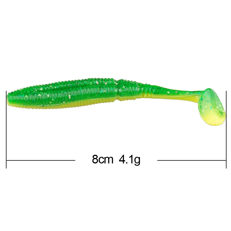 Смарт 15 шт. мягкие приманки 75 мм/3 8 г двойный Цвет Рыбалка силиконовые ИСОГД