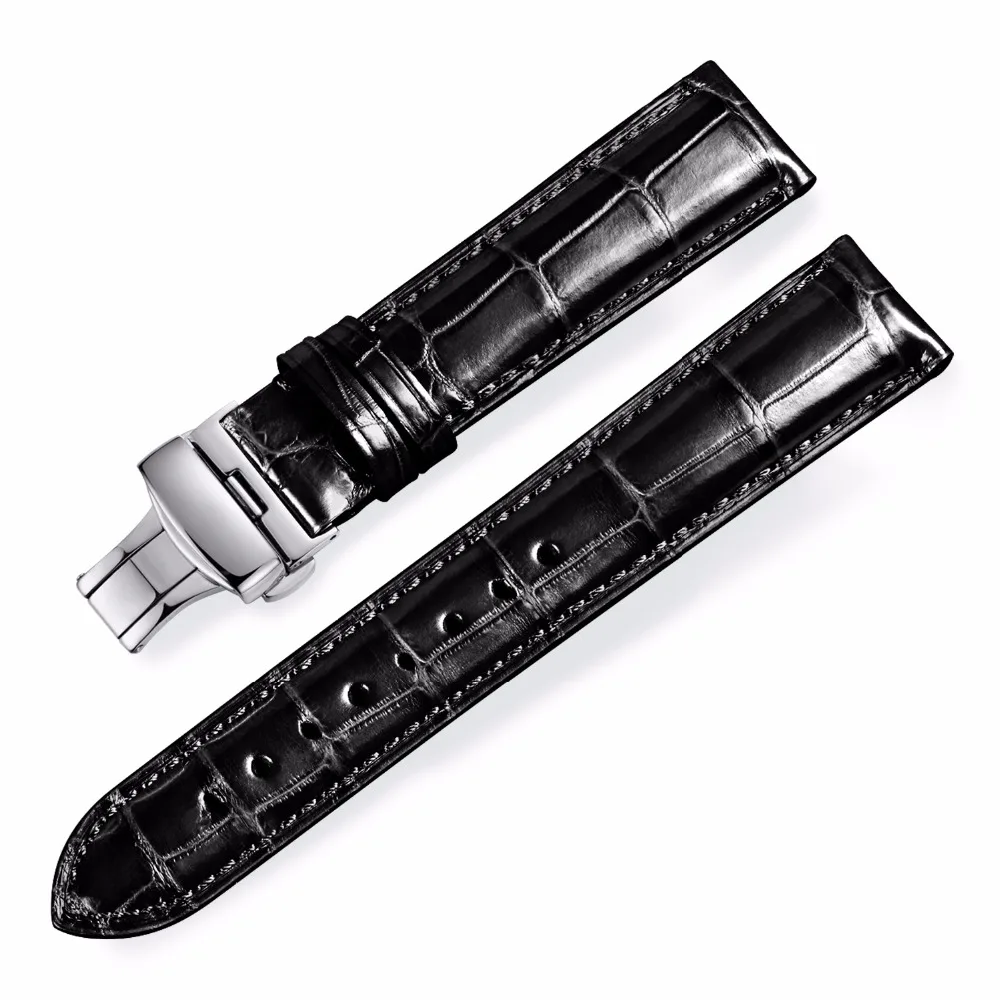 Ремешок для часов Howk кожаный ремешок с пряжкой бабочкой 18 мм 19 20 21 22 23 24 мм|Ремешки