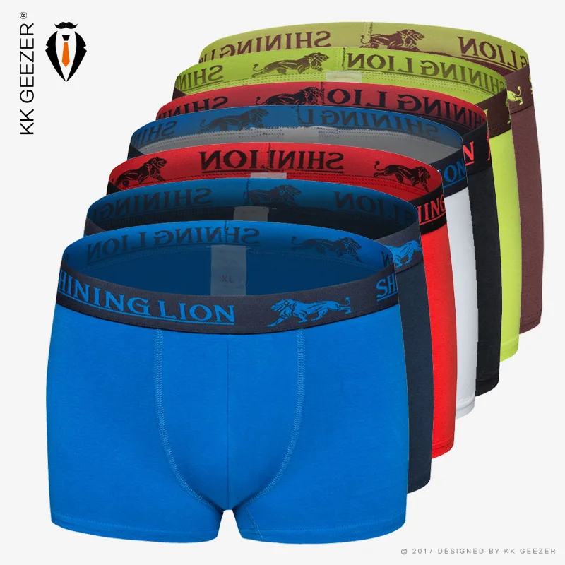 7 шт./лот сексуальное хлопковое нижнее белье трусы боксеры модные мужские мужское