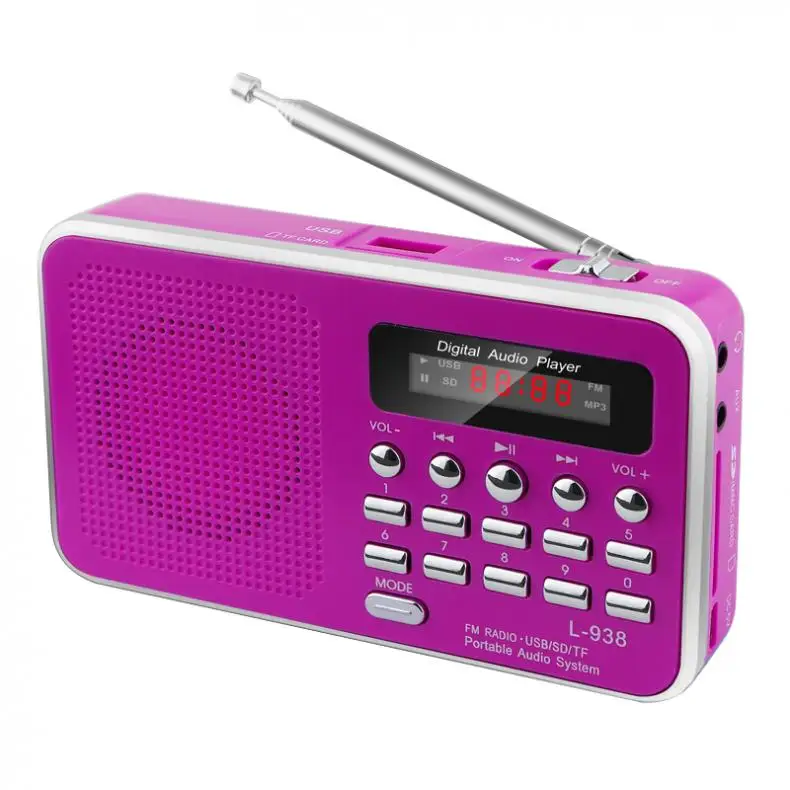 Портативный мини fm-радио Rolton, dab радио, портативный am FM radyo музыкальный плеер, динамик для TF SD карты, USB, ЖК-дисплей, фонарик