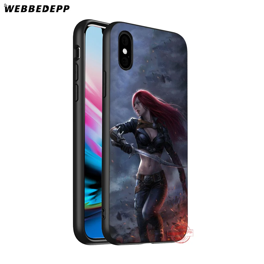 WEBBEDEPP katарина Лига Легенд мягкий силиконовый чехол для iPhone 8 7 6S 6 Plus 11 Pro XS Max XR X 5 |