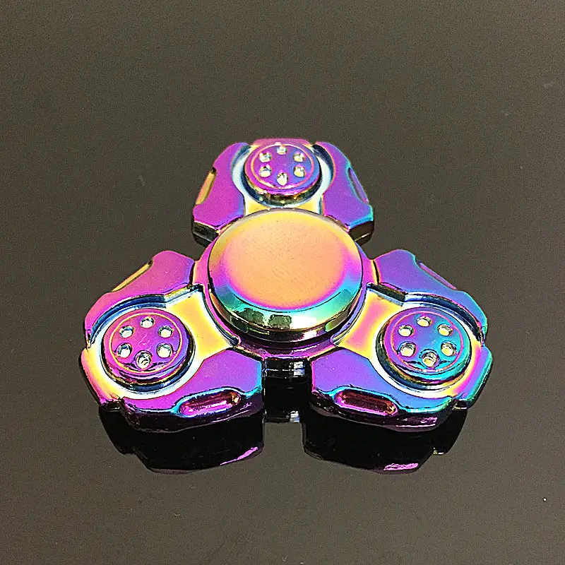 Треугольные русский ветер Непоседа Spinner Металлический Радужный Дракон палец