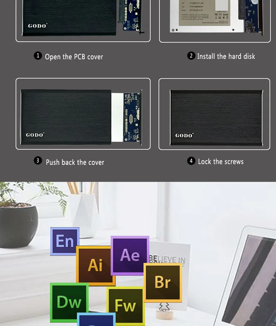 Ультратонкий 7 мм алюминиевый 2," 6 Гбит/с SATA III к USB3.0 Внешний HDD/SSD корпус жесткого диска/чехол для ноутбука/настольного компьютера Macbook