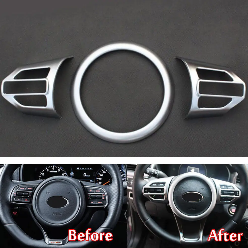

3pcs ABS Chrome Steering Wheel Badge Insert Panel Cover Trim For Kia Sorento 2015 2016 Decorative Car-styling Accessories