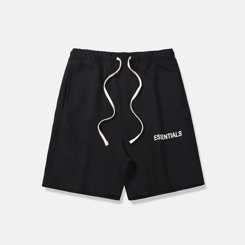 black QoolXCWear, хип-хоп шорты, Джастин Бибер, уличная мода, противотуманные шорты, мужские/женские шорты, черные/серые/белые, M-XL - Цвет: black