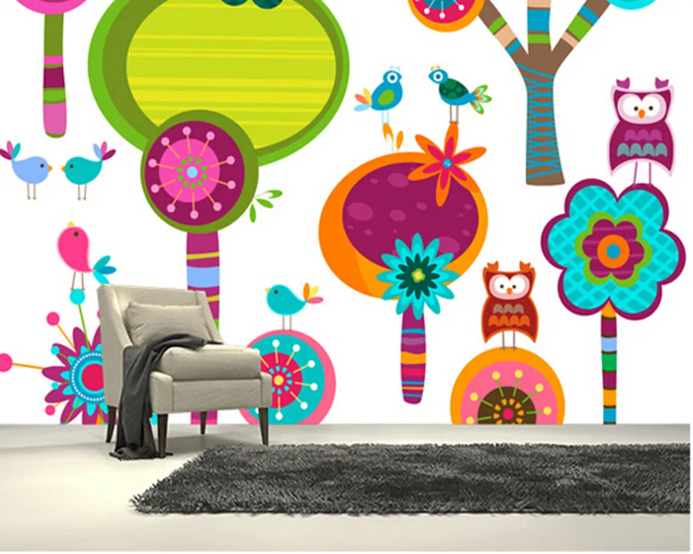 Обои для новорожденных на заказ 3D обои с мультяшными цветами гостиной спальни
