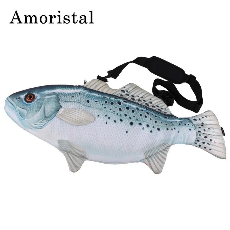 Унисекс 3D забавная рыба сумки на плечо дизайн хип-хоп оригинальность один пакет