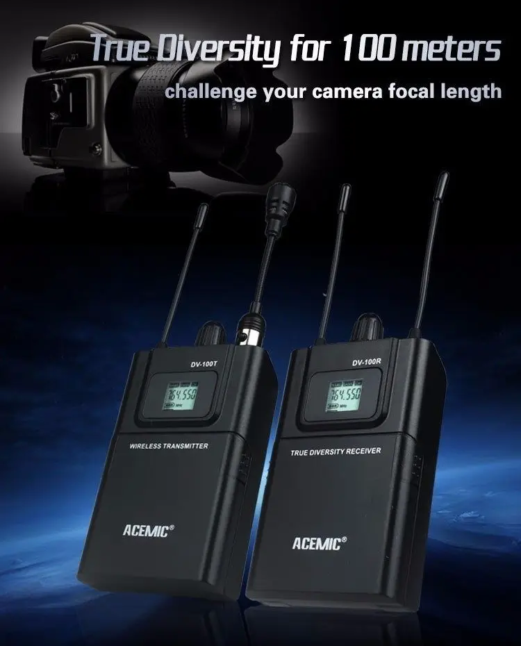 Беспроводная камера микрофон системы UHF беспроводной набор для камеры DSLR