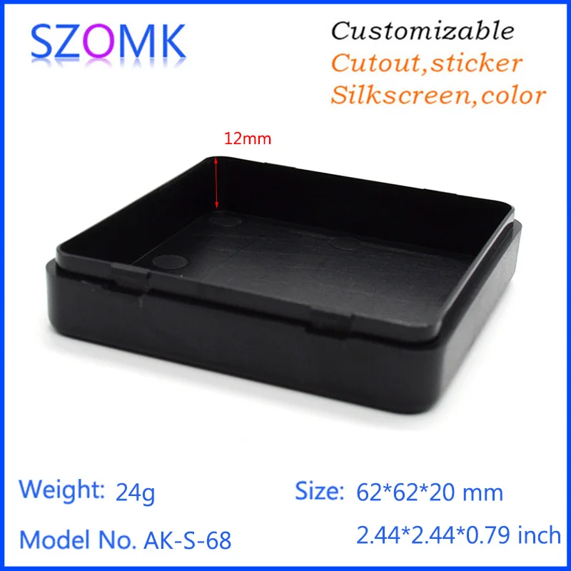 Szomk настраиваемая электроника корпуса для pcb (10 шт.) 62*62*20 мм abs swith корпус diy