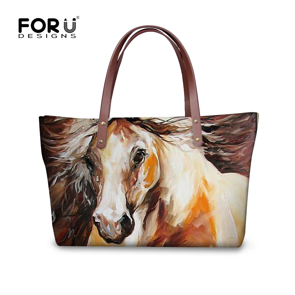FORUDESIGNS 3D сумочки Crazy Horse для женщин повседневные дорожные большие сумки тоуты