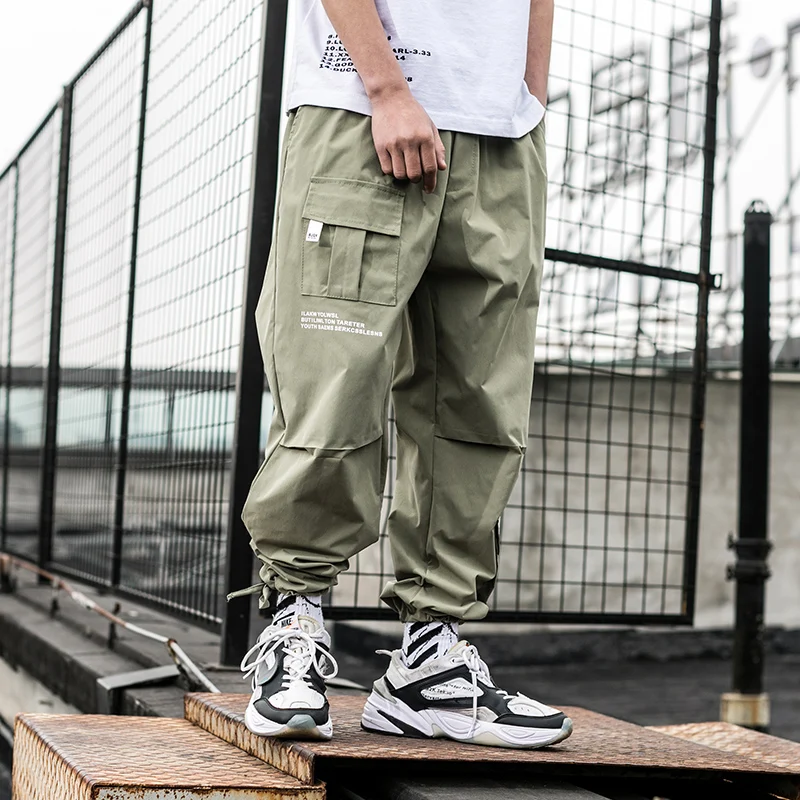 LAPPSTER Men Streetwear Carog Pants Summer Joggers Pants Men Black Hip Hop Harem Pants Korean Style Trousers Polyester - Цвет: Green