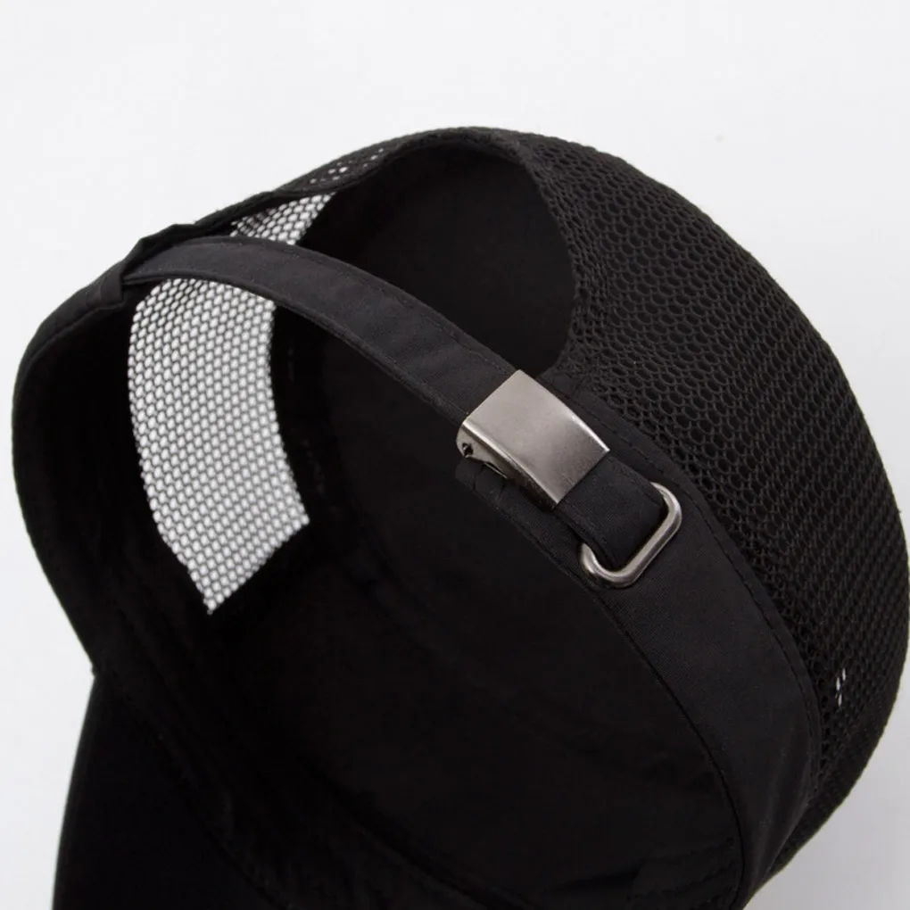 

Adjustable Outdoor Baseball Cap Breathable Flat Mesh Hat Sun Hats for Men