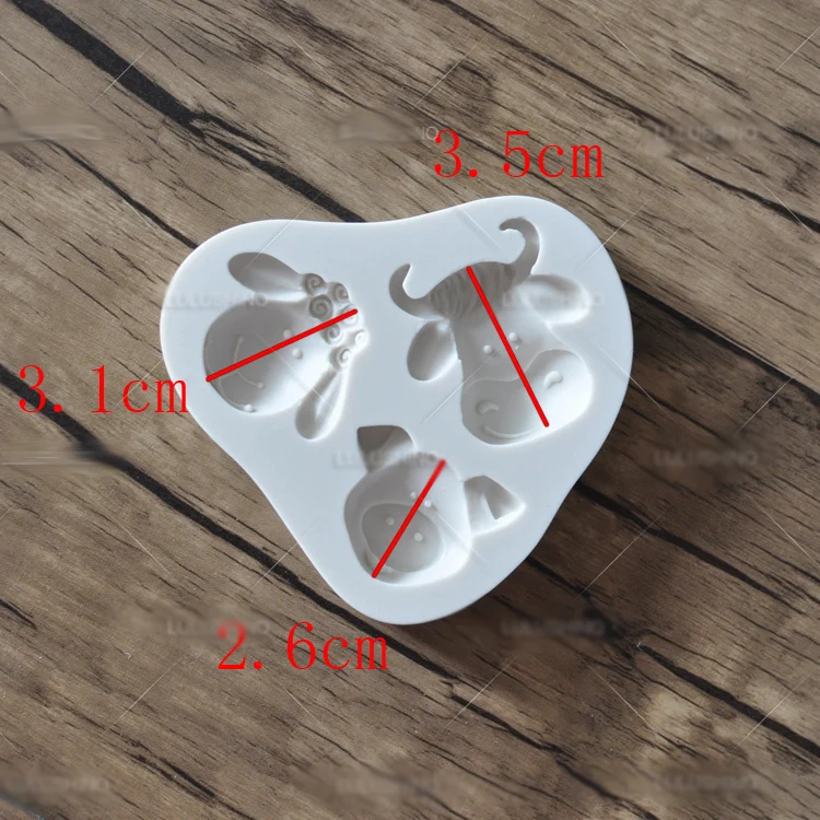 Силиконовая форма для украшения торта в виде свиней овец и крупного рогатого